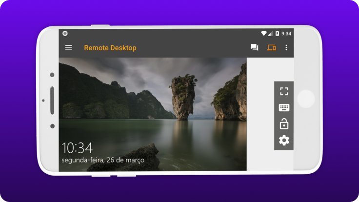 Take Control mobile remote desktop view showing an Android device screen with live access controls and a remote session displayed on a smartphone.