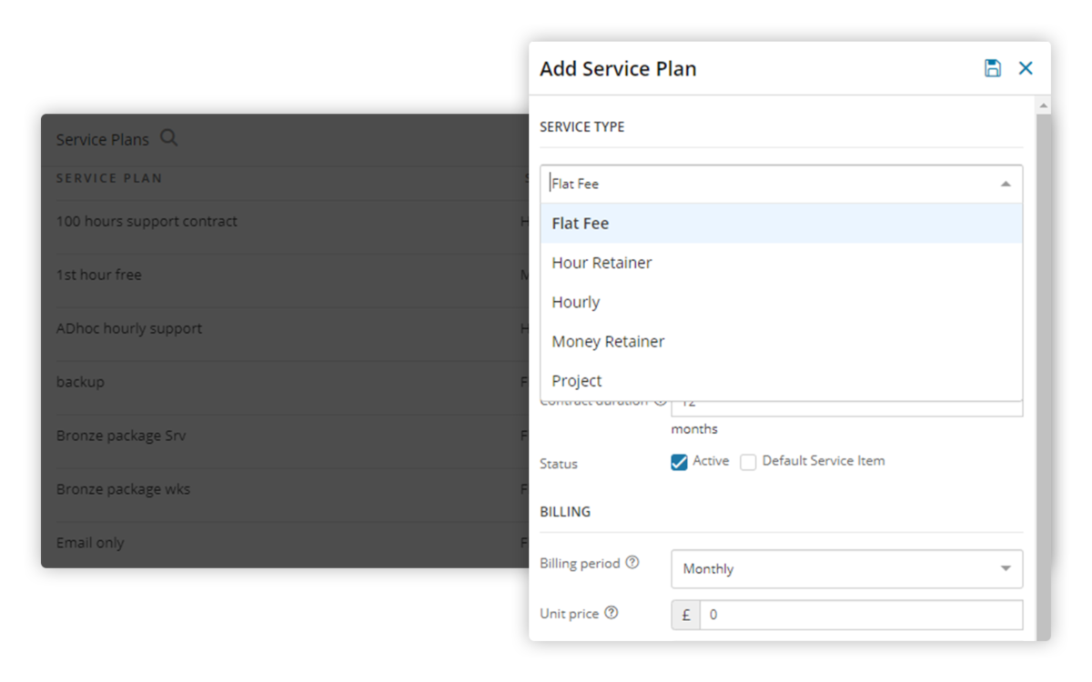 service plan