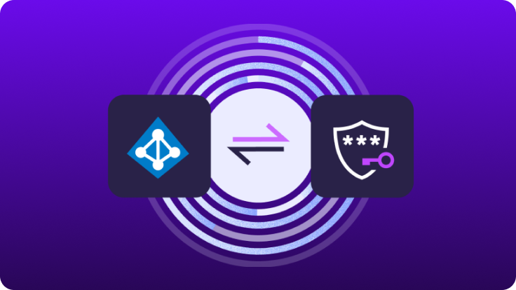 “Illustration showing Active Directory credentials securely synced into a protected password vault, representing simplified and secure management of directory-based credentials.