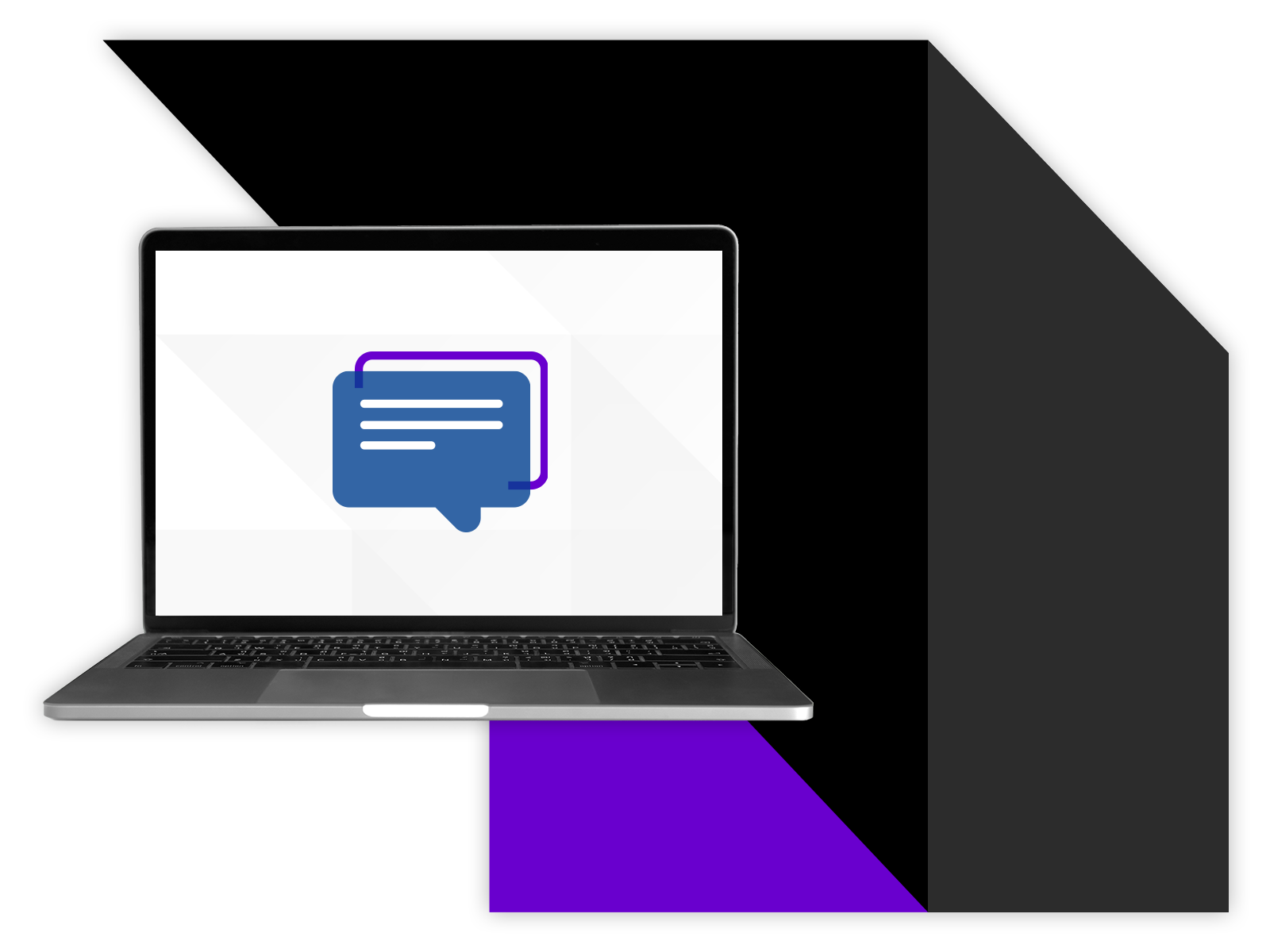 Chatbox on laptop screen