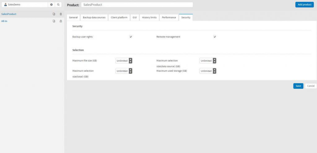 Backup security management