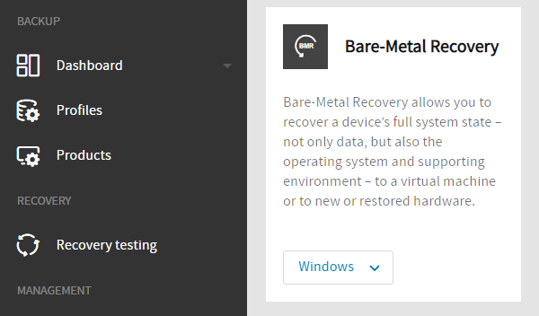 bare metal recovery n-able backup