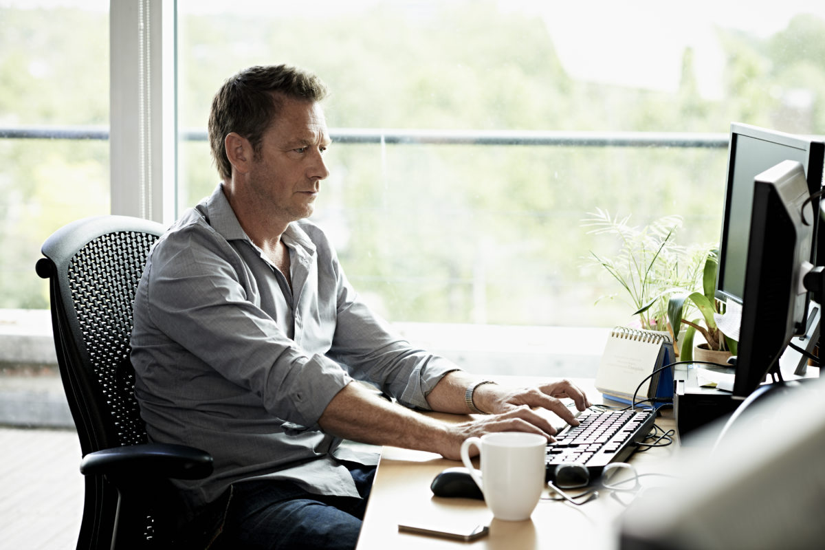 Man working on computer