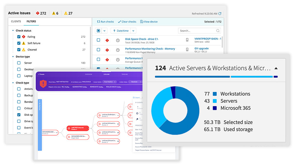 N-able product screens