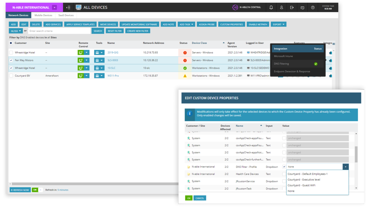 DNS Filering Manager dashboard