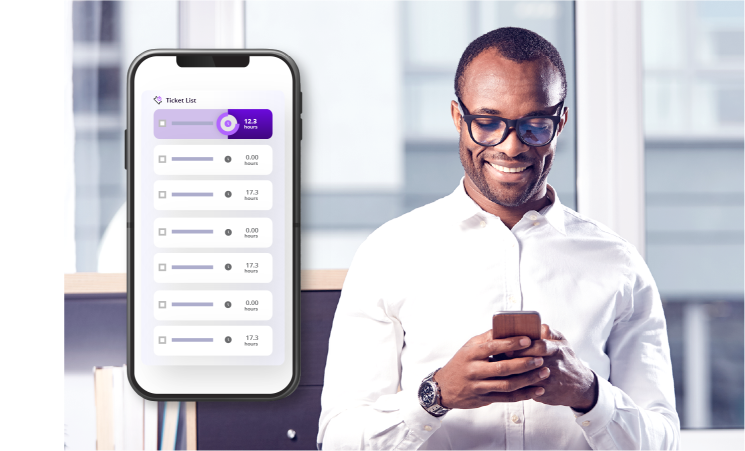 work on tickets using n-sight Mobile app