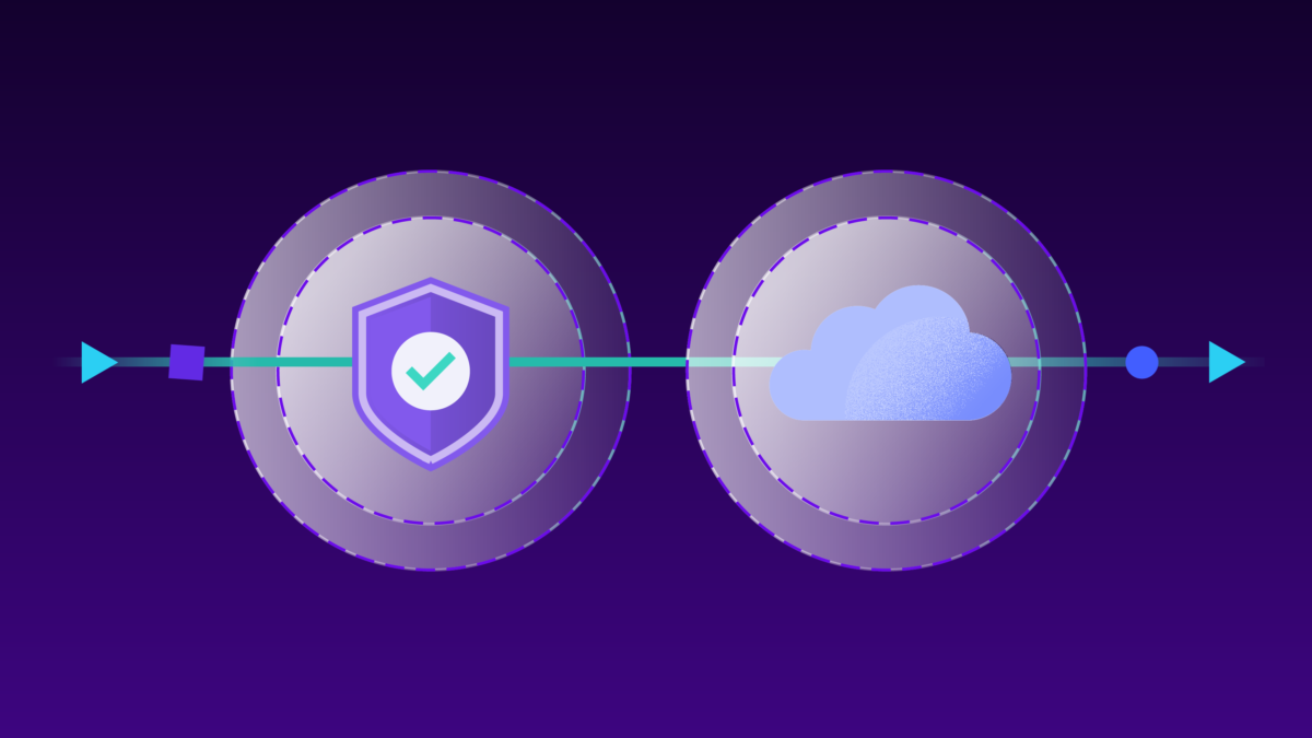 Shield with checkmark surrounded by layered security rings, representing verified ransomware protection and recovery readiness.