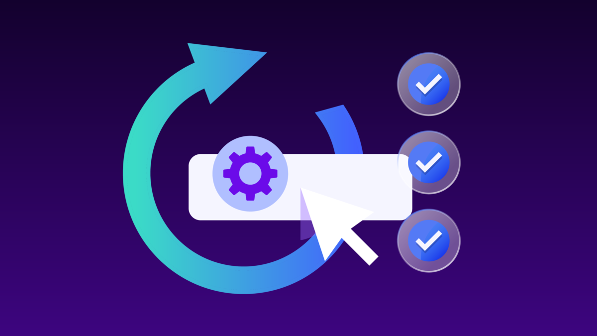 Automated recovery workflow with settings control and validated steps confirming successful ransomware recovery.