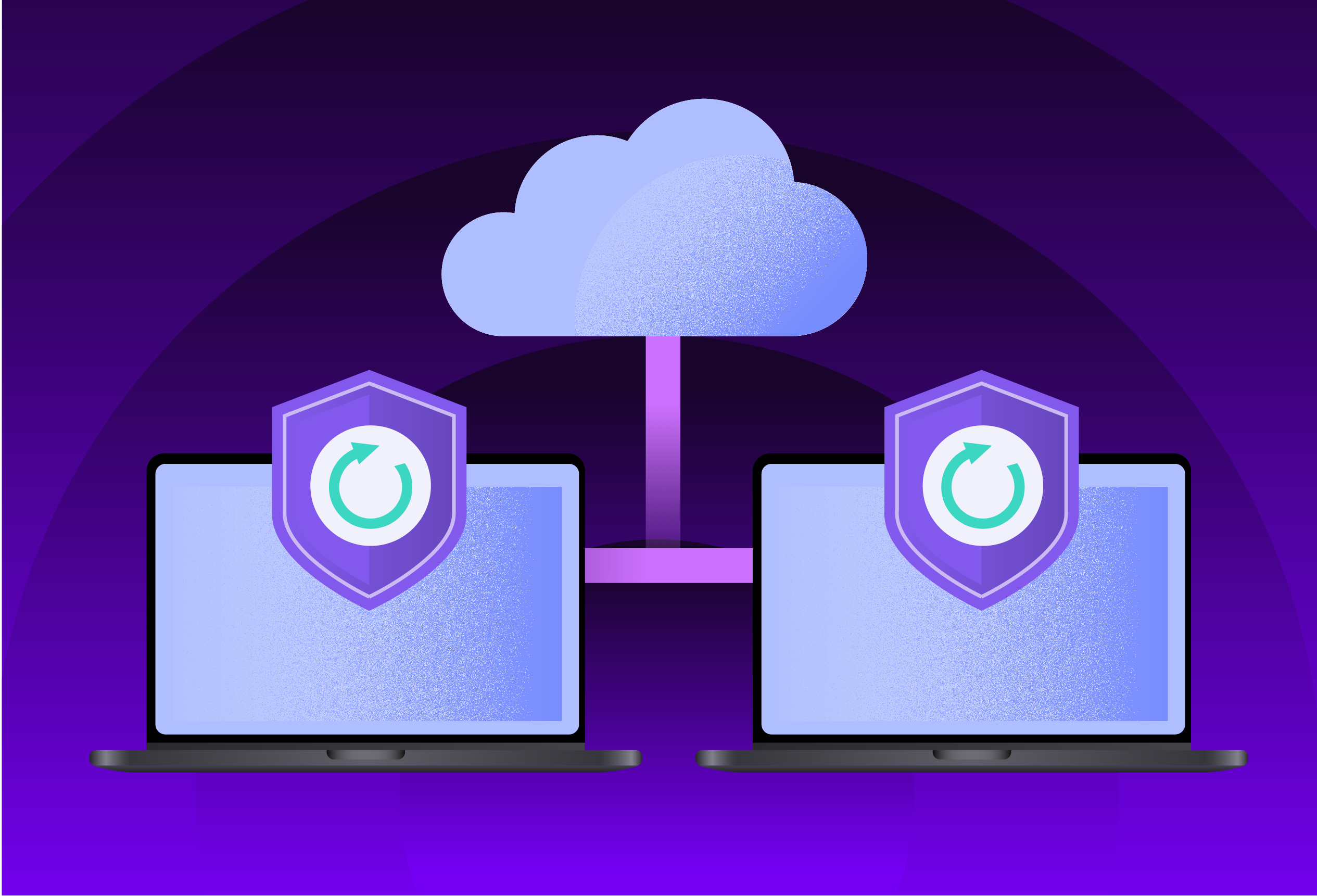 Secure cloud‑based ransomware recovery syncing protected systems across connected devices.